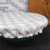 Reusable Checkered Linen Bowl Cover with Food Safe PUL